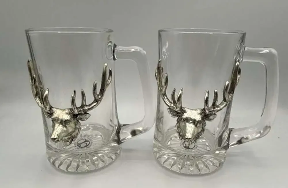 Arthur Court Designs Stag And Duck Beer Mug Set Of 4